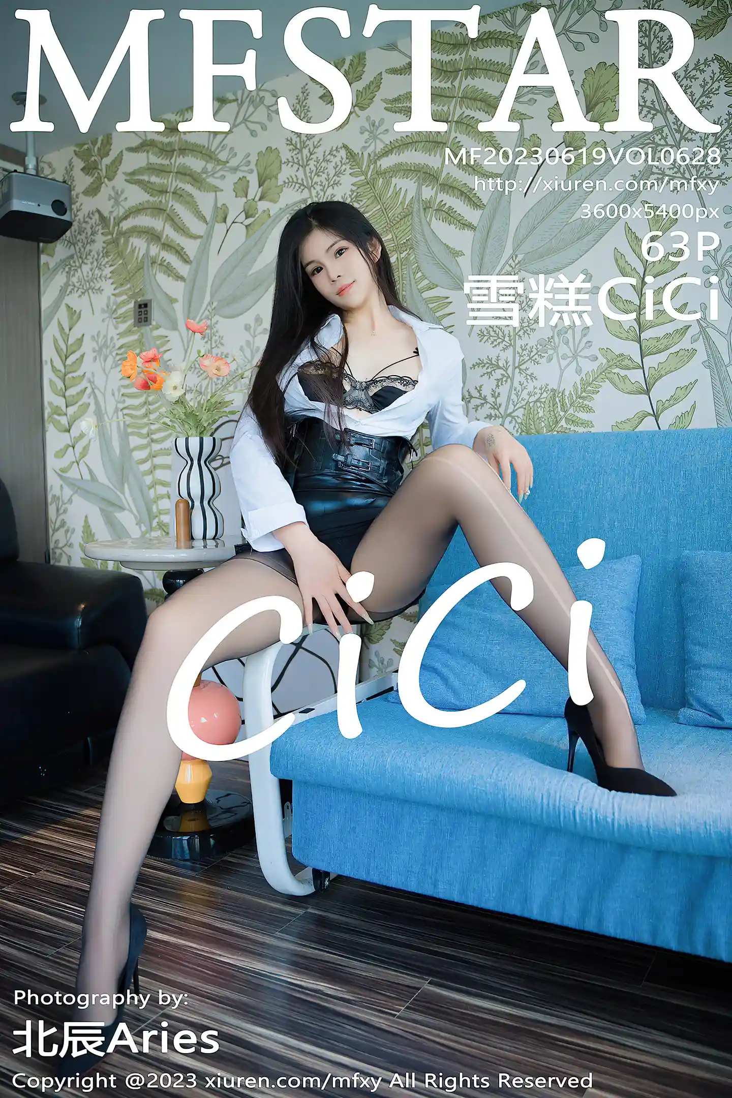 [MFStar模范学院]Vol.628_模特雪糕CiCi性感白T配黑短裙露黑色蕾丝情趣内衣迷人诱惑写真63P-秀人网 - XiuRen.Pro